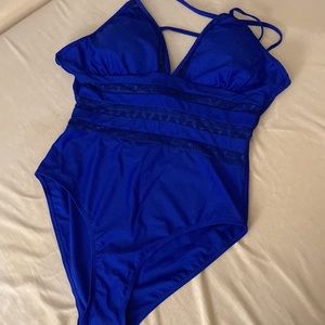 NWOT One Piece Blue Swimsuit Size Large